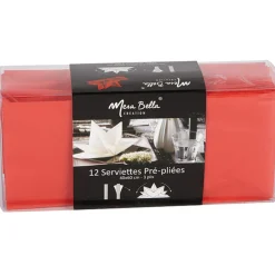 Serviette jetable pré pliée rouge x12