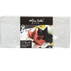 Serviette jetable pré pliée argentée étoiles blanches x12