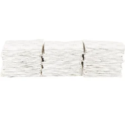 Serviette jetable pré pliée blanche flocons argentés x12