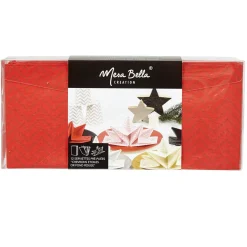 Serviette jetable pré pliée rouge chevrons dorés x12