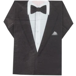Serviette jetable pré pliée design costume de marié x10