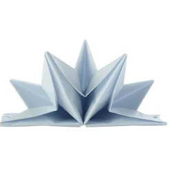 Serviette jetable pré pliée uni bleu ciel x12