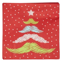 Serviette jetable rouge design arbre de noël x20