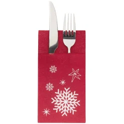 Serviette kangourou en papier motif flocon de neige x20