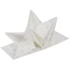 Serviette origami en papier motif sapin blanc argenté x12