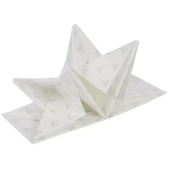 Serviette origami en papier motif sapin blanc argenté x12