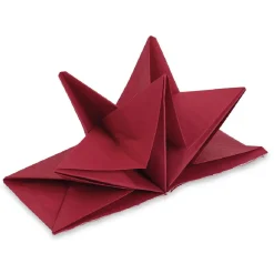 Serviette origami en papier rouge x12