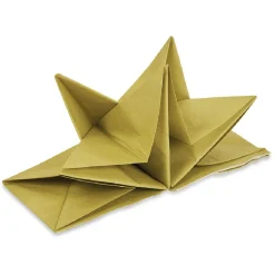 Serviette origami en papier doré x12
