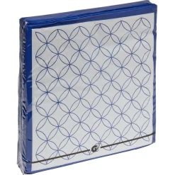 Serviette papier blanche motif rosace bleu x20
