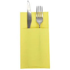 Serviette range couverts 40cm jaune canari x20