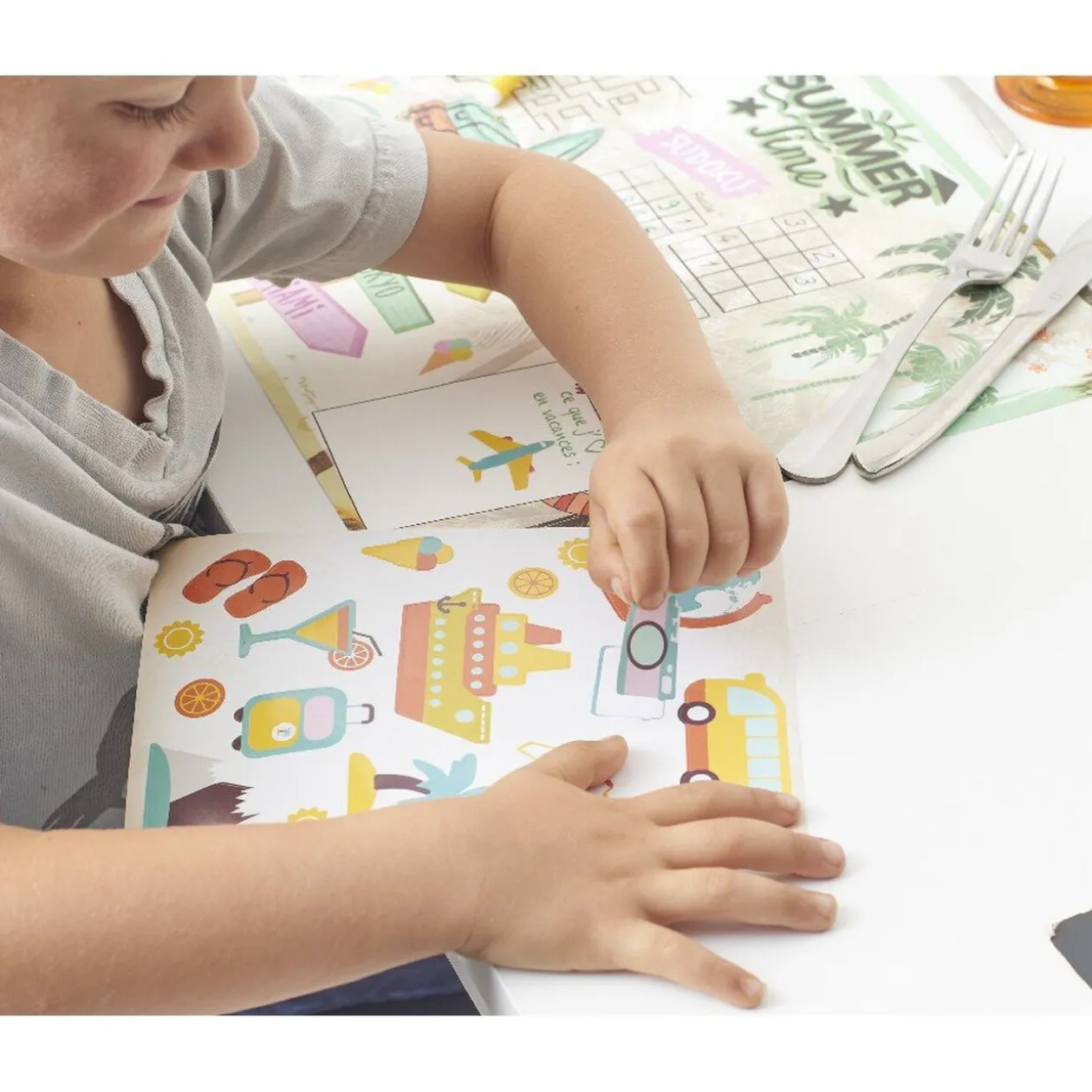 Set de table à colorier vacances x10