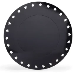 Sous assiette rebord étoile plastique noir Ø34cm x4