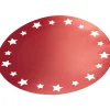 Sous-assiette rouge décor étoiles x4