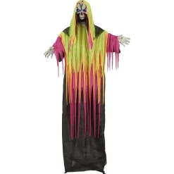 Squelette sonore et lumineux à LED décoration Halloween néon