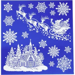 Sticker blanc pour fenêtre Noël