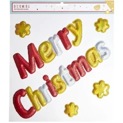 Sticker 3D fenêtre et mur Merry Christmas