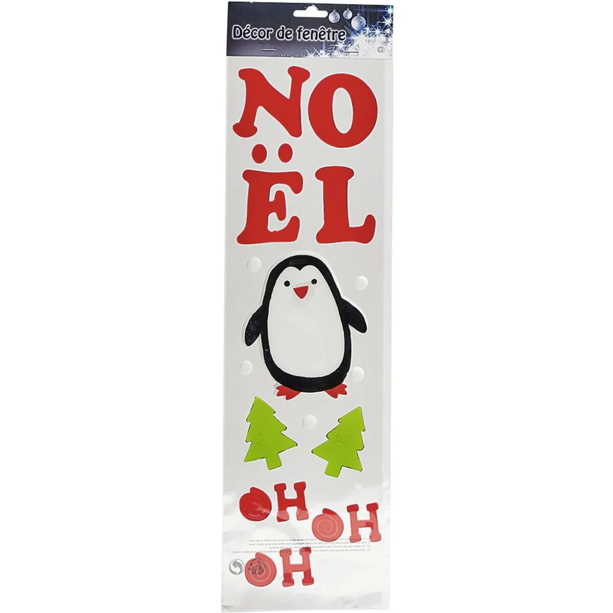Sticker gel décor de Noël pour fenêtre