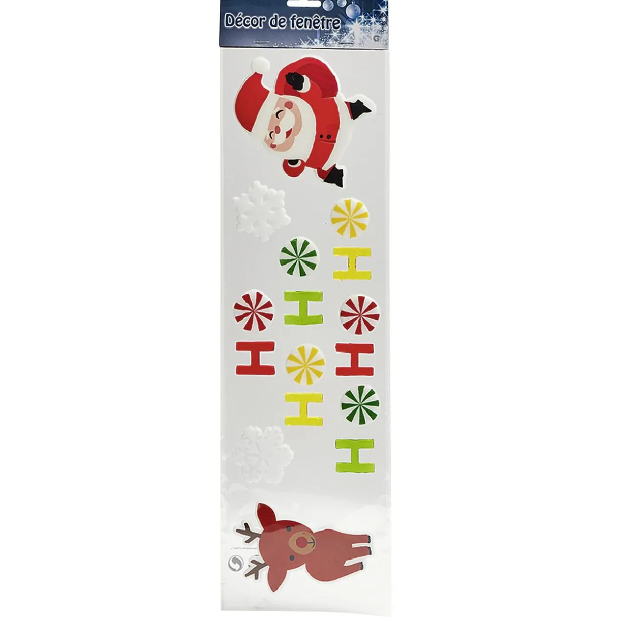 Sticker gel décor de Noël pour fenêtre
