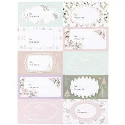 Sticker pour cadeau de Noël design Jardin d'hiver x10