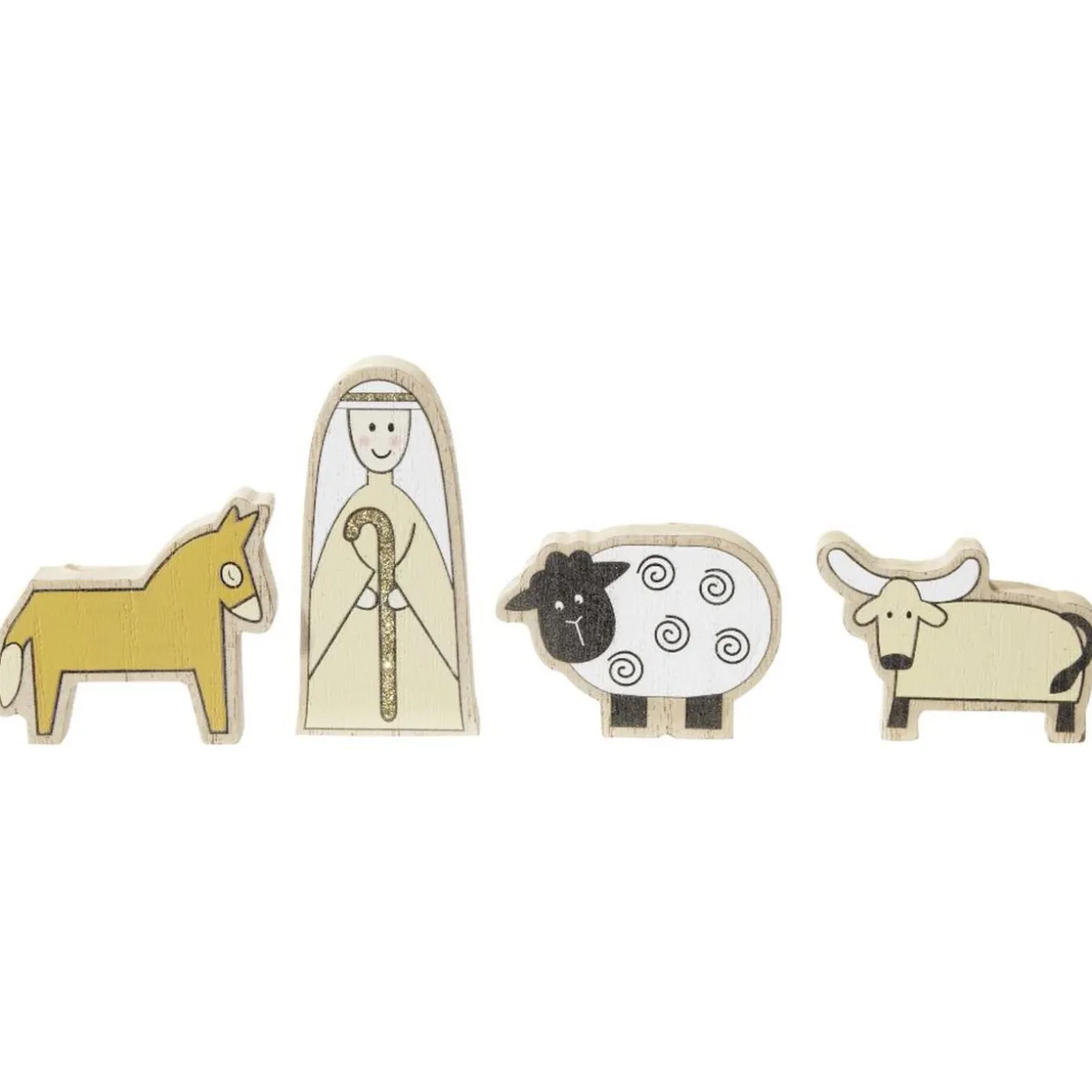 Sujet de crèche multicolore x4