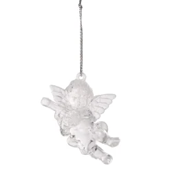 Suspension ange transparent effet glacé