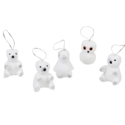 Suspension animal polaire blanc Noël x5