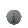 Suspension boule en papier gris