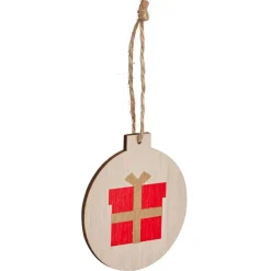 Suspension boule plate en bois Ø6cm - 3 modèles