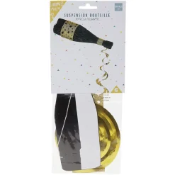 Suspension bouteille serpentin noir et doré