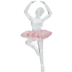 Suspension danseuse rose transparent