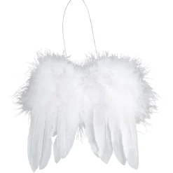 Suspension décor avec plumes gris blanc