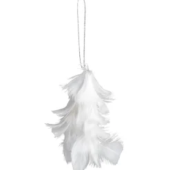 Suspension décor avec plumes gris blanc