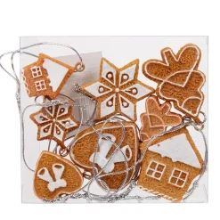 Suspension décoration Noël imitation pain d’épices x8