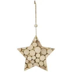 Suspension de Noël en bois naturel