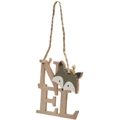 Suspension de Noël en bois inscription Noël avec animal x4