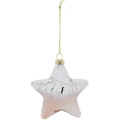 Suspension de Noël en verre doré effet enneigé