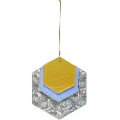 Suspension de Noël forme géométrique en bois