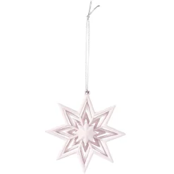 Suspension de Noël forme Étoile velours poudré