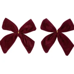 Suspension de Noël Noeud en tissu velours x2