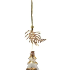 Suspension de Noël transparent avec décor doré