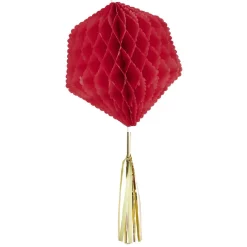 Suspension en papier rose de forme géométrique x 3