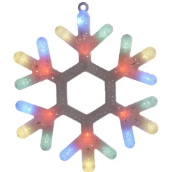 Suspension flocon lumineuse multicolore fixe