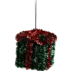 Suspension forme paquet cadeau décor guirlande