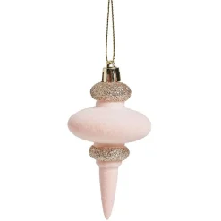 Suspension forme toupie rose et doré x3 - Ø6xH16cm