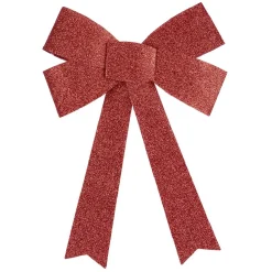 Suspension noeud de Noël pailleté rouge