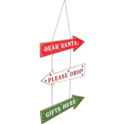 Suspension panneaux Dear Santa en bois 17xH20cm