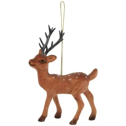 Suspension Renne de Noël velours marron