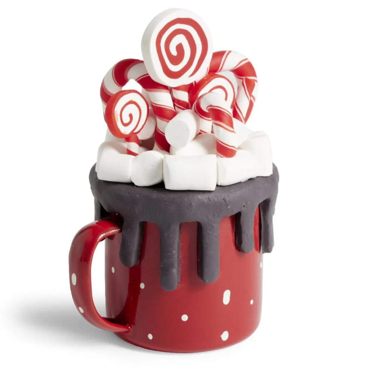 Tasse décoration sucre d'orge métal et argile H12,5cm