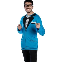 Tee-shirt imprimé par sublimation costume bleu