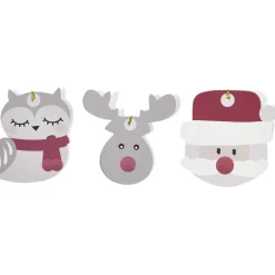Étiquette cadeau enfant forme Personnages de Noël x6